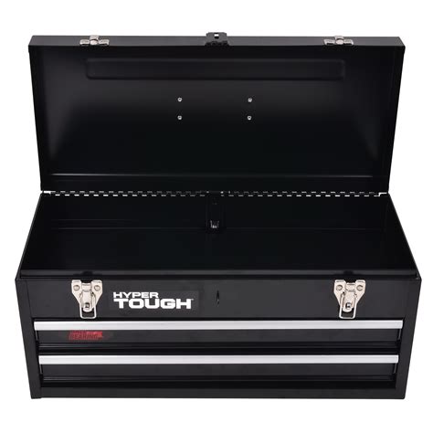 hypertough black 20 in. 2-drawer metal tool box|20 inch tool box.